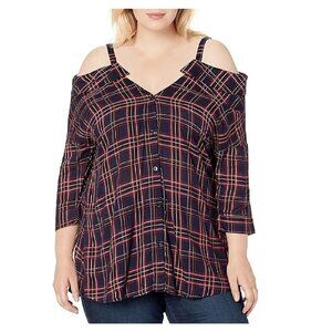 City Chic Women's Plus Size Top Reality Check Size 14